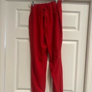 Red Drawstring Womens Jogger Pants